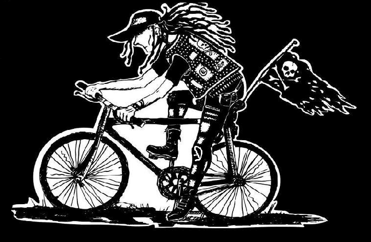 anarco punk en bicicleta