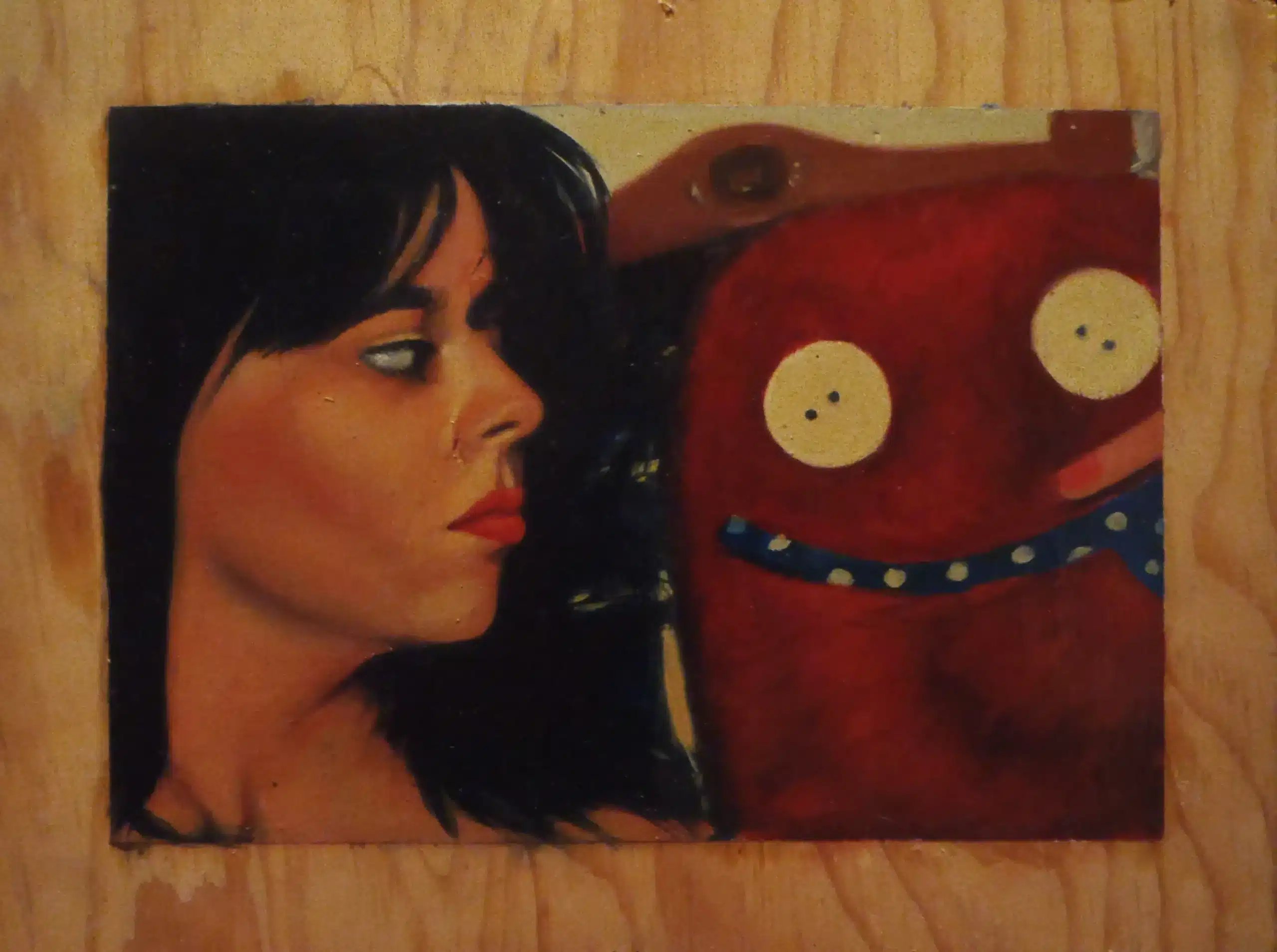 Autorretrato - oleo sobre madera 30x20cm, Violeta Esparza (2013)